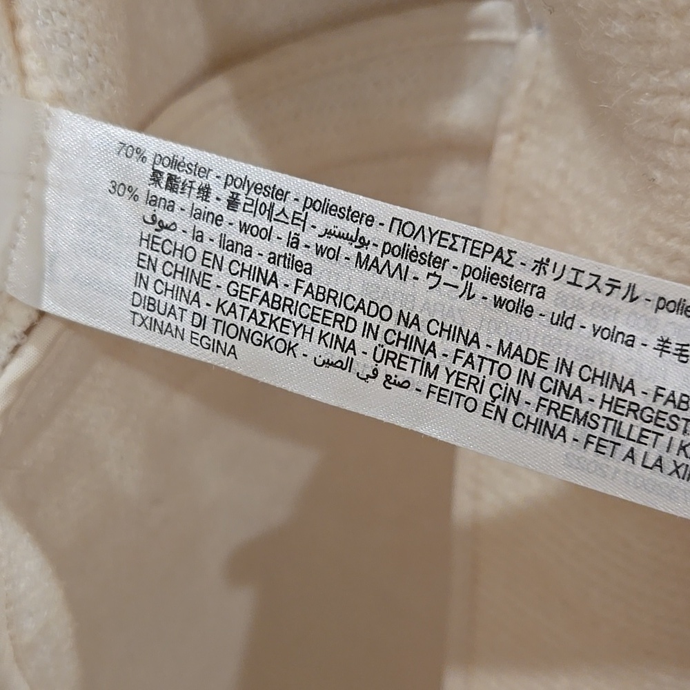 Zara Women's Blazer Coat, Wool Blend, Unlined, Creamy White, Buttons, Small - Picture 14 of 16